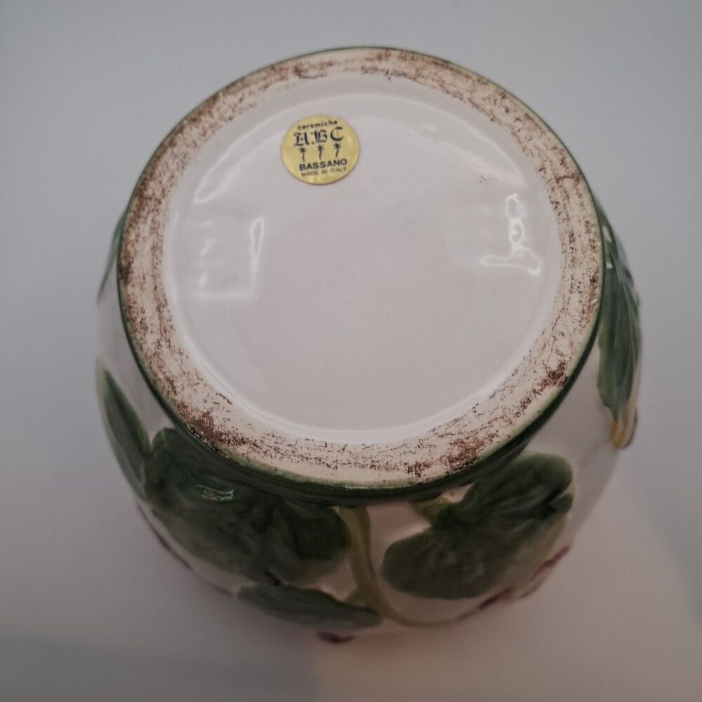 Vtg 5.5" Bassano Italian Ceramiche ABC Pansy Planter Flower Pot - Picture 7 of 7